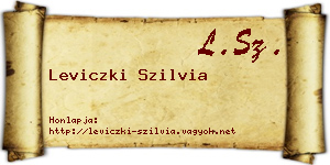 Leviczki Szilvia névjegykártya